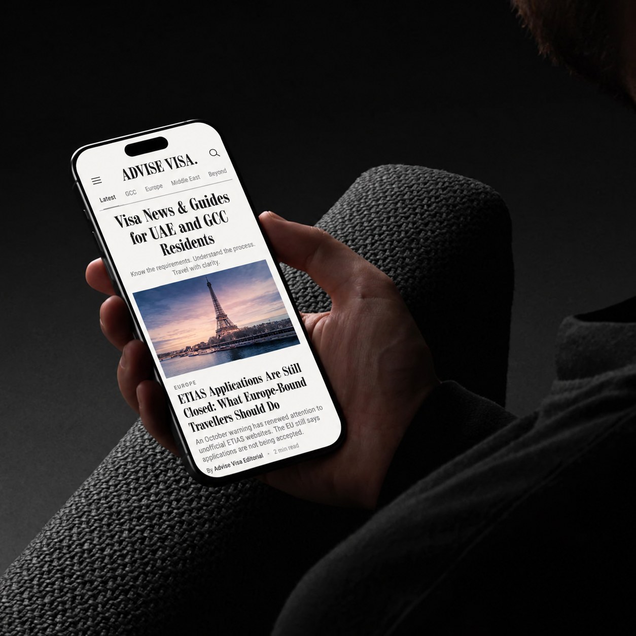 Advise Visa — phone mockup, web design & development by Upform